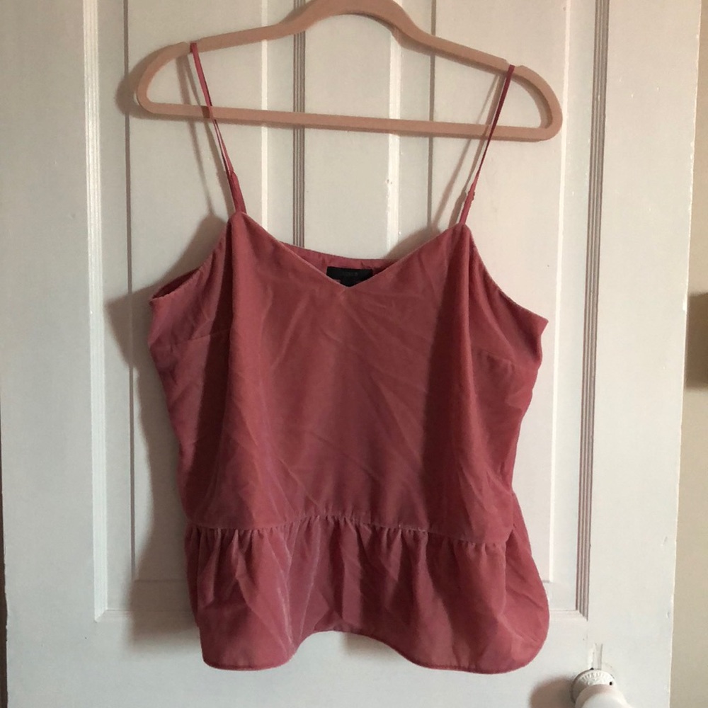 J.crew Mauve velvet peplum top
